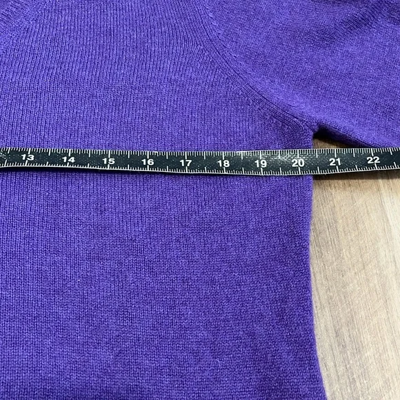Tweeds Purple V-neck 100% 2-ply Cashmere Sweater Size Extra Large XL - Picture 3 of 7